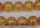 CKQ95 15.5 inches 14mm round AB-color dyed crackle quartz beads