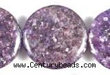 CKU05 15 inches 25mm coin purple kunzite beads wholesale