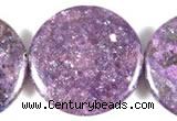 CKU06 15 inches 30mm coin purple kunzite beads wholesale