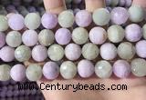 CKU327 15.5 inches 12mm - 12.5mm faceted round natural kunzite beads