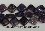 CKU48 15.5 inches 10*10mm diamond purple kunzite beads wholesale