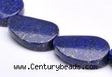 CLA31 19*25mm twisted oval deep blue dyed lapis lazuli beads