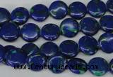 CLA410 15.5 inches 10mm flat round synthetic lapis lazuli beads