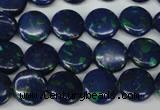 CLA411 15.5 inches 12mm flat round synthetic lapis lazuli beads