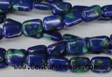 CLA425 15.5 inches 6*8mm rectangle synthetic lapis lazuli beads