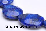 CLA45 19*25mm faceted teardrop deep blue dyed lapis lazuli beads