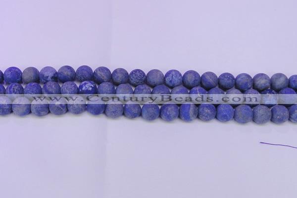 CLA67 15.5 inches 18mm round matte lapis lazuli beads