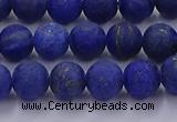 CLA71 15.5 inches 6mm round matte lapis lazuli beads wholesale