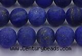 CLA72 15.5 inches 8mm round matte lapis lazuli beads wholesale