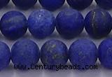 CLA73 15.5 inches 10mm round matte lapis lazuli beads wholesale