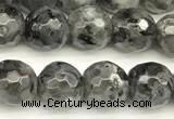 CLB1130 15 inches 6mm faceted round black labradorite beads