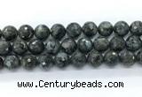 CLB1215 15.5 inches 14mm faceted round black labradorite gemstone beads