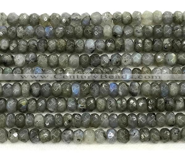 CLB1281 15.5 inches 4*6mm faceted rondelle labradorite beads