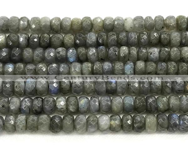 CLB1282 15.5 inches 5*8mm faceted rondelle labradorite beads