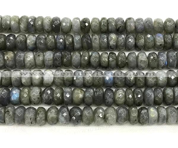 CLB1283 15.5 inches 6*10mm faceted rondelle labradorite beads