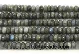 CLB1283 15.5 inches 6*10mm faceted rondelle labradorite beads