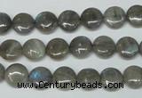 CLB148 15.5 inches 8mm flat round labradorite gemstone beads