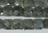 CLB200 15.5 inches 12*12mm faceted square labradorite beads