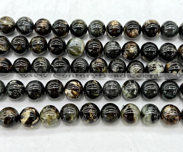 CLB2005 15 inches 14mm round black lepidolite gemstone beads