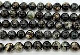 CLB2005 15 inches 14mm round black lepidolite gemstone beads
