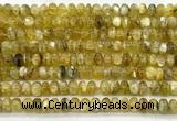 CLB2016 15 inches 5*8mm rondelle yellow lepidolite gemstone beads