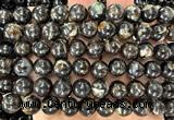 CLB2062 15 inches 10mm round black lepidolite gemstone beads
