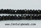 CLB302 15.5 inches 3*6mm faceted rondelle black labradorite beads