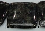 CLB308 15.5 inches 35*35mm square black labradorite gemstone beads