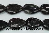 CLB316 15.5 inches 13*18mm flat teardrop black labradorite beads