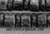 CLB320 15.5 inches 6*18mm & 12*18mm rondelle black labradorite beads
