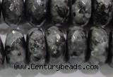 CLB324 15.5 inches 12*20mm faceted rondelle black labradorite beads