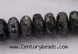 CLB331 15.5 inches 8*16mm faceted rondelle black labradorite beads