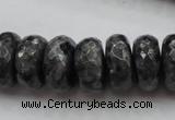 CLB332 15.5 inches 10*18mm faceted rondelle black labradorite beads