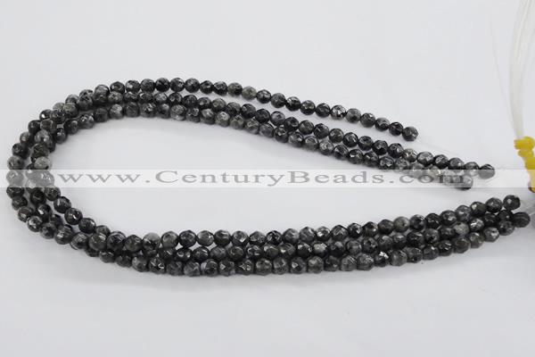 CLB359 15.5 inches 4mm faceted round black labradorite beads wholesale