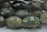 CLB37 15.5 inches 13*18mm faceted rice labradorite gemstone beads