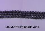 CLB371 15.5 inches 6mm round matte black labradorite beads