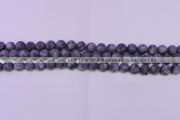 CLB371 15.5 inches 6mm round matte black labradorite beads