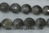 CLB514 15.5 inches 12mm faceted round labradorite gemstone beads