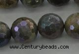 CLB617 15.5 inches 18mm faceted round AB-color labradorite beads