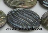 CLB671 15.5 inches 30*40mm carved oval AB-color labradorite beads