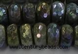 CLB760 15.5 inches 8*14mm faceted rondelle AB-color labradorite beads