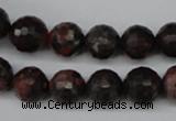 CLD104 15.5 inches 12mm faceted round leopard skin jasper beads