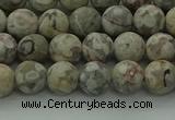 CLD202 15.5 inches 8mm round matte Chinese leopard skin jasper beads