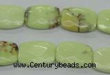 CLE63 15.5 inches 13*18mm faceted rectangle lemon turquoise beads