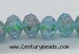 CLG05 12 inches 6*8mm faceted rondelle handmade lampwork beads