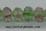 CLG09 12 inches 6*8mm faceted rondelle handmade lampwork beads