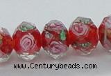 CLG25 15 inches 8*10mm faceted rondelle handmade lampwork beads