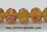 CLG34 15 inches 8*10mm faceted rondelle handmade lampwork beads