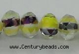 CLG36 14 inches 8*10mm faceted rondelle handmade lampwork beads