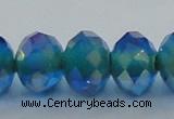 CLG45 13 inches 9*12mm faceted rondelle handmade lampwork beads